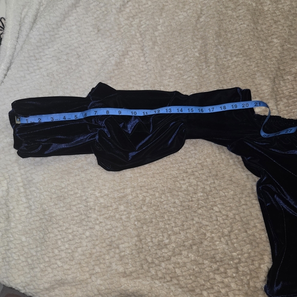 Petersyn Midnight Blue Velvet- Womens Blouse Size M - Picture 10 of 12